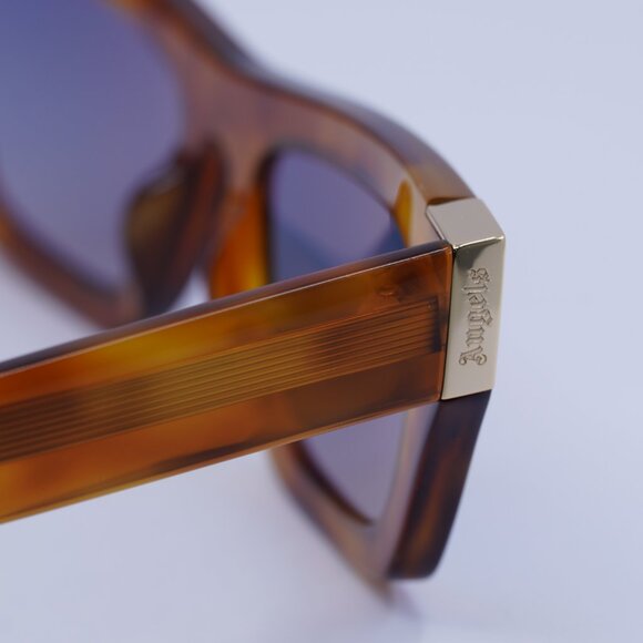 Palm Angels PERI10K MALIBU 6E49 Sunglasses Havana Cat Eye Frame, Blue Lenses - Picture 8 of 9